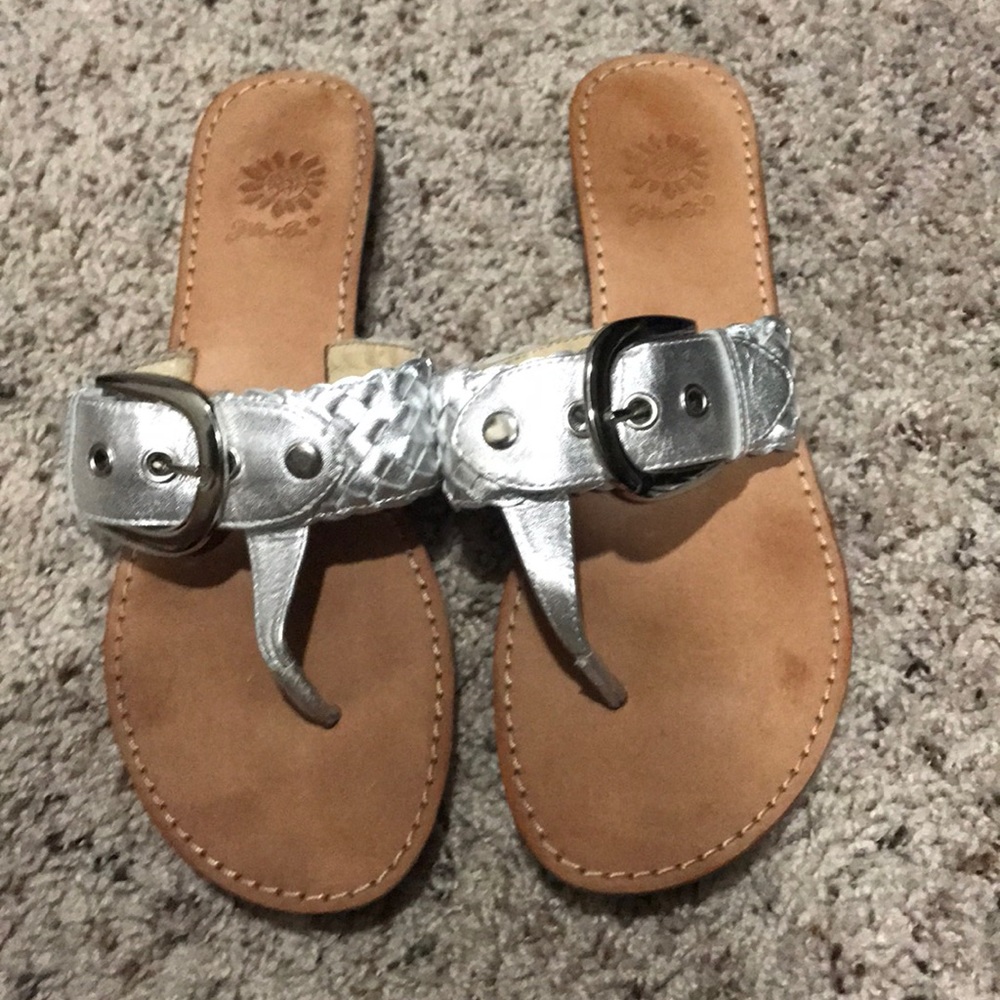 Yellow Box Braided Buckle Sandals